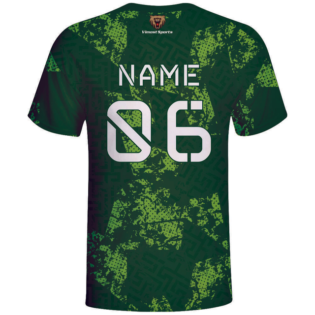 Camo Design Game Wear Full Sublimation Polyester Printing V-neck Gaming Shirts Custom Name And Tag