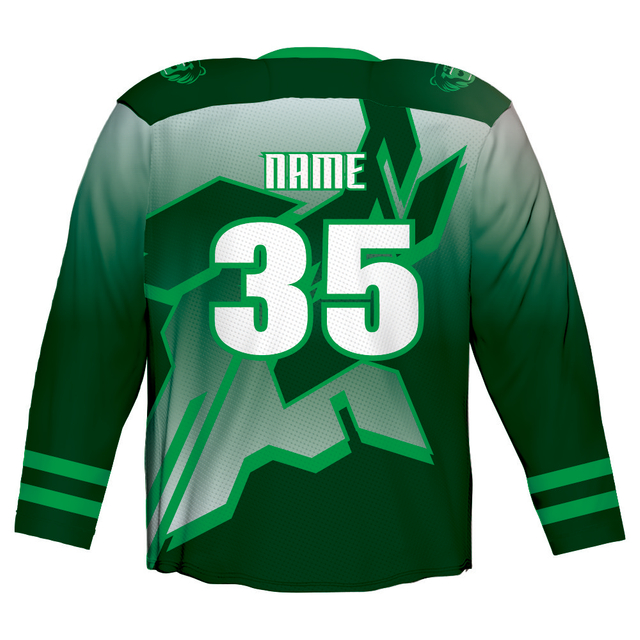 Custom Green Hockey Jersey Number 35 Full Sublimation Hockey Uniforms Hockey Shorts