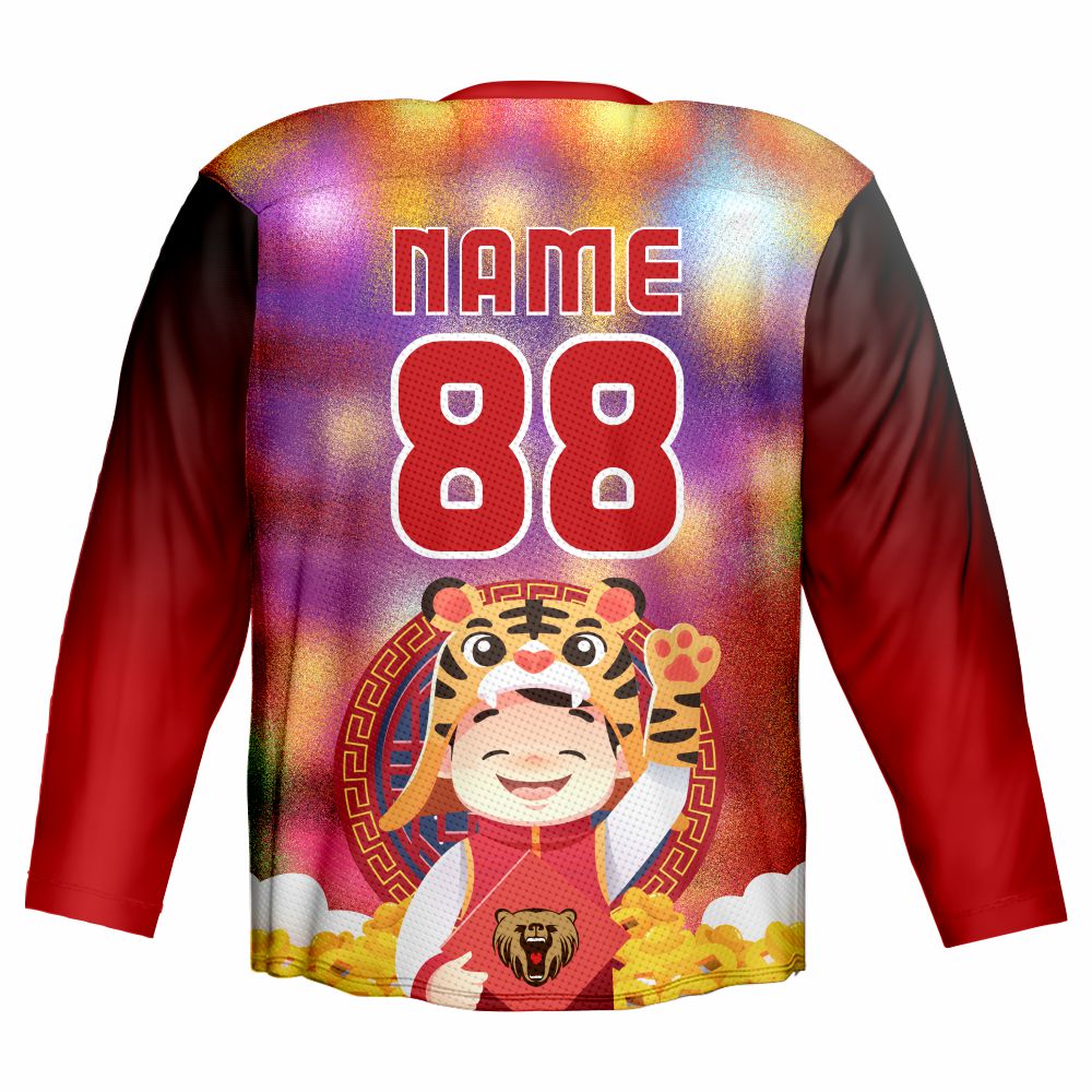 Wholesale Hot Sale Sublimation Printing Kids New Year Cool Ice Hockey Shirts