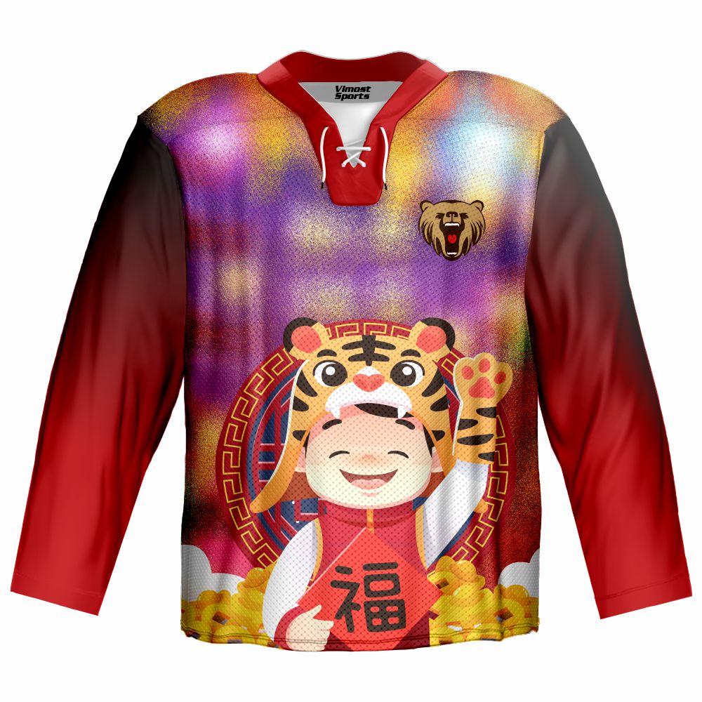 Wholesale Hot Sale Sublimation Printing Kids New Year Cool Ice Hockey Shirts