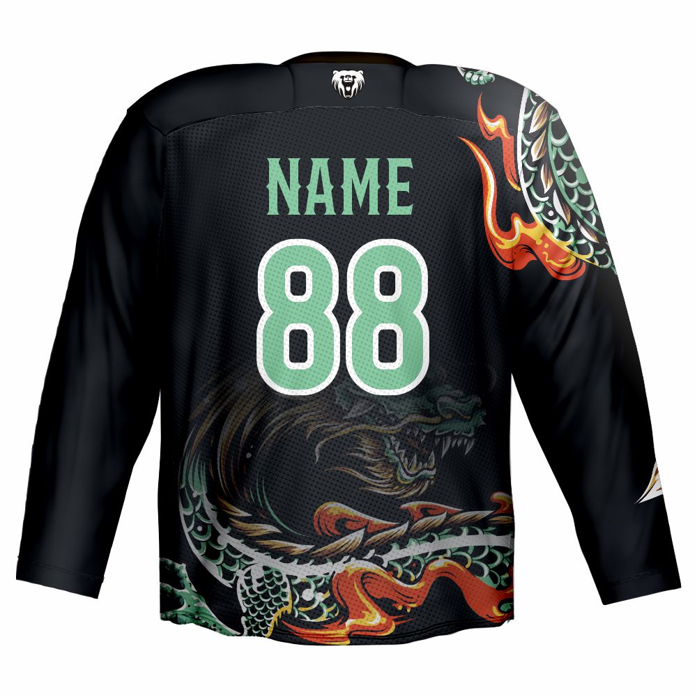 Sublimation Custom Hot Sale Team Dragon Patterns Cool Ice Hockey Shirts