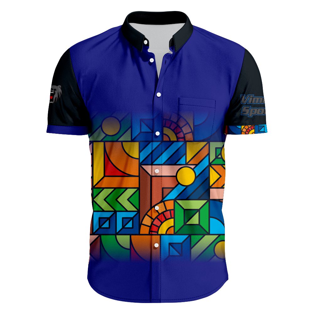 Custom Colorful Man's Leisure Full Buttons Man's Polo Shirts