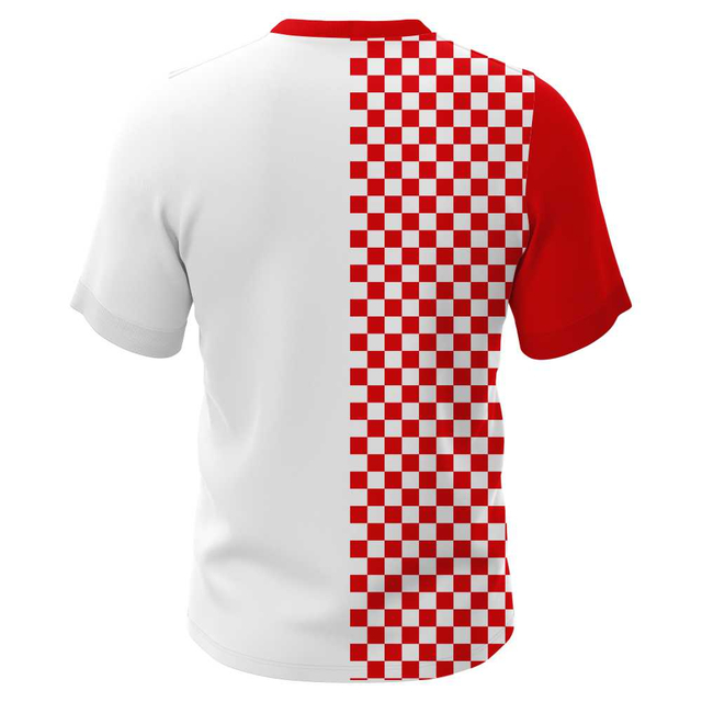 Custom Red Plaids Soccer Jersey Dry Fit Printing Team Soccer Wear 100% Polyester