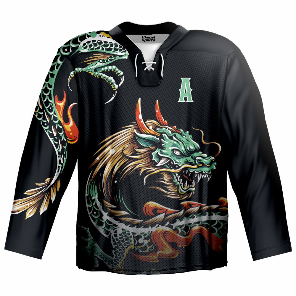 Sublimation Custom Hot Sale Team Dragon Patterns Cool Ice Hockey Shirts