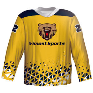 Golden Ice Hockey Jersey Custom Design Sublimation Team Hockey Unifoorms 
