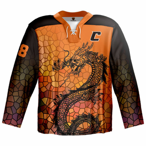 Sublimation Custom Hot Sale Team Dragon Patterns Cool Ice Hockey Shirts