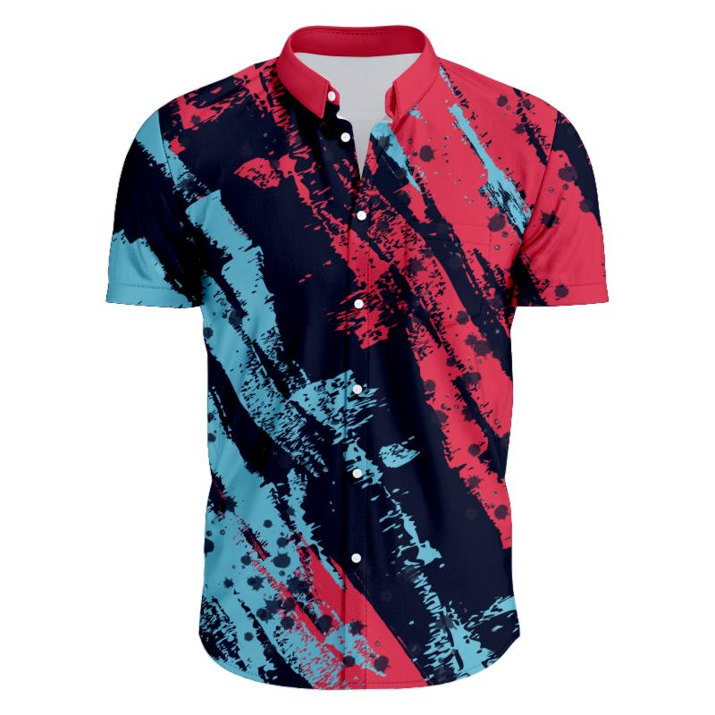 Sublimation Custom Man's Holiday Leisure Man's Full Buttons Polo Shirts