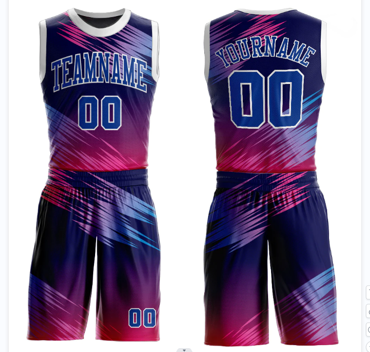 Custom Team Basketball Uniforms Reversible Basketball Jersey Set