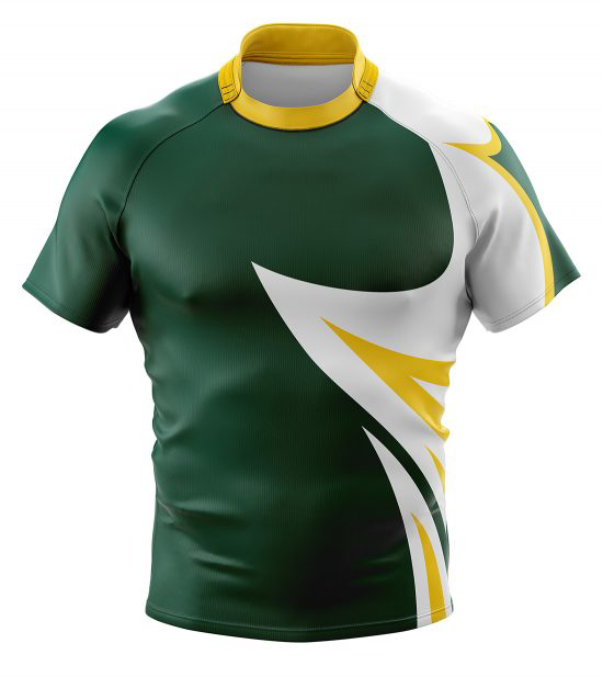 Custom Unique Designs Half Tight Green Rugby Shirts in Size 5XL 