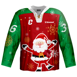 Christmas Hockey Jersey Custom Designs Full Sublimation Funny Hockey Jersey 