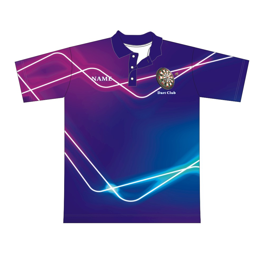 Custom Sublimated Team Design Button Up Breathable Polo Dart Shirt