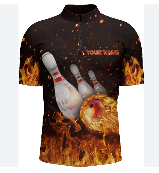 Hot Sell Golden Bowling Polo Jersey Custom Your Name Full Sublimation