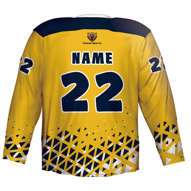 Golden Ice Hockey Jersey Custom Design Sublimation Team Hockey Unifoorms 