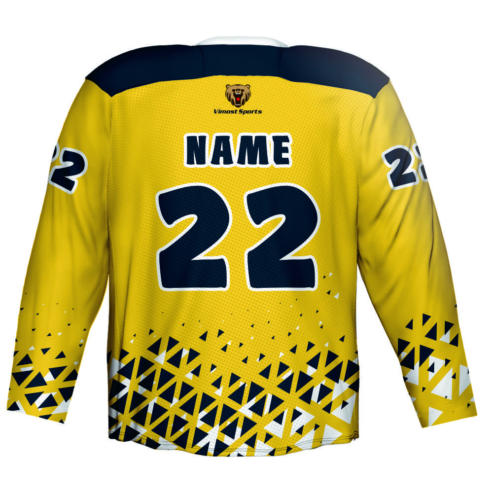 Golden Ice Hockey Jersey Custom Design Sublimation Team Hockey Unifoorms 