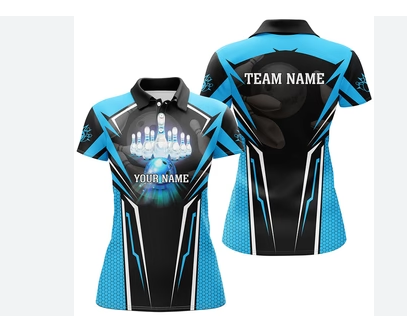  Bowing Shirts Full Sublimation Custom Design 1/2 Zipper Unisex Bowling Jersey pins 