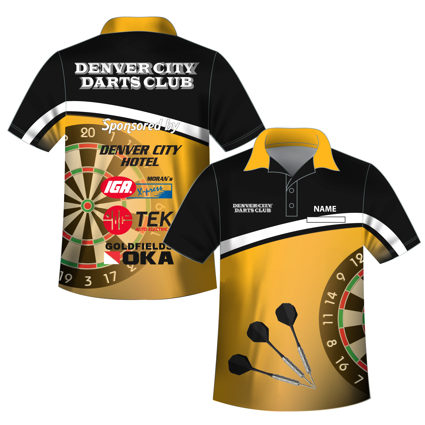 Short Sleeves Dart Shirts Polyester Mens Custom Sublimation Print Polo Dart Shirts 