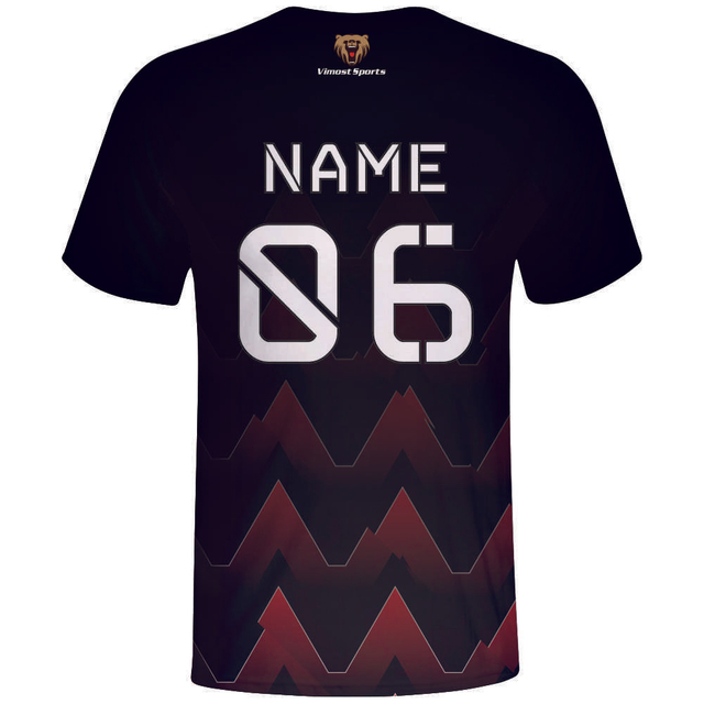 Latest Design Game Wear Polyester Printing V-neck Gaming Shirts Custom Name And Tag