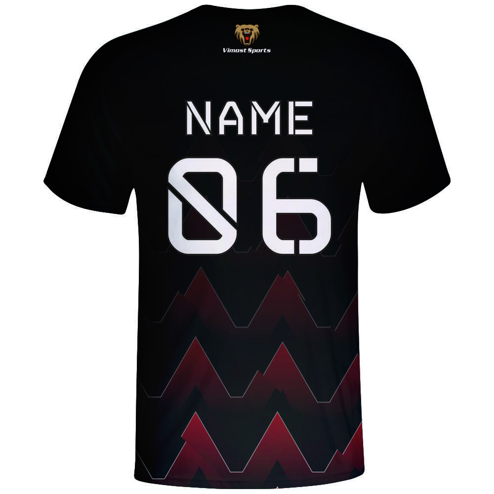 Latest Design Game Wear Polyester Printing V-neck Gaming Shirts Custom Name And Tag