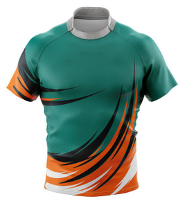 Custom Unique Designs Half Tight Green Rugby Shirts in Size 5XL 