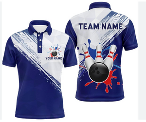 3D All over Printinig Men's Bowling Jersey Bowler Polo Custom Design