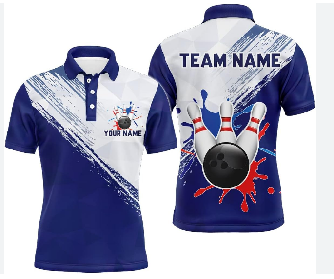 Hot Sell Golden Bowling Polo Jersey Custom Your Name Full Sublimation