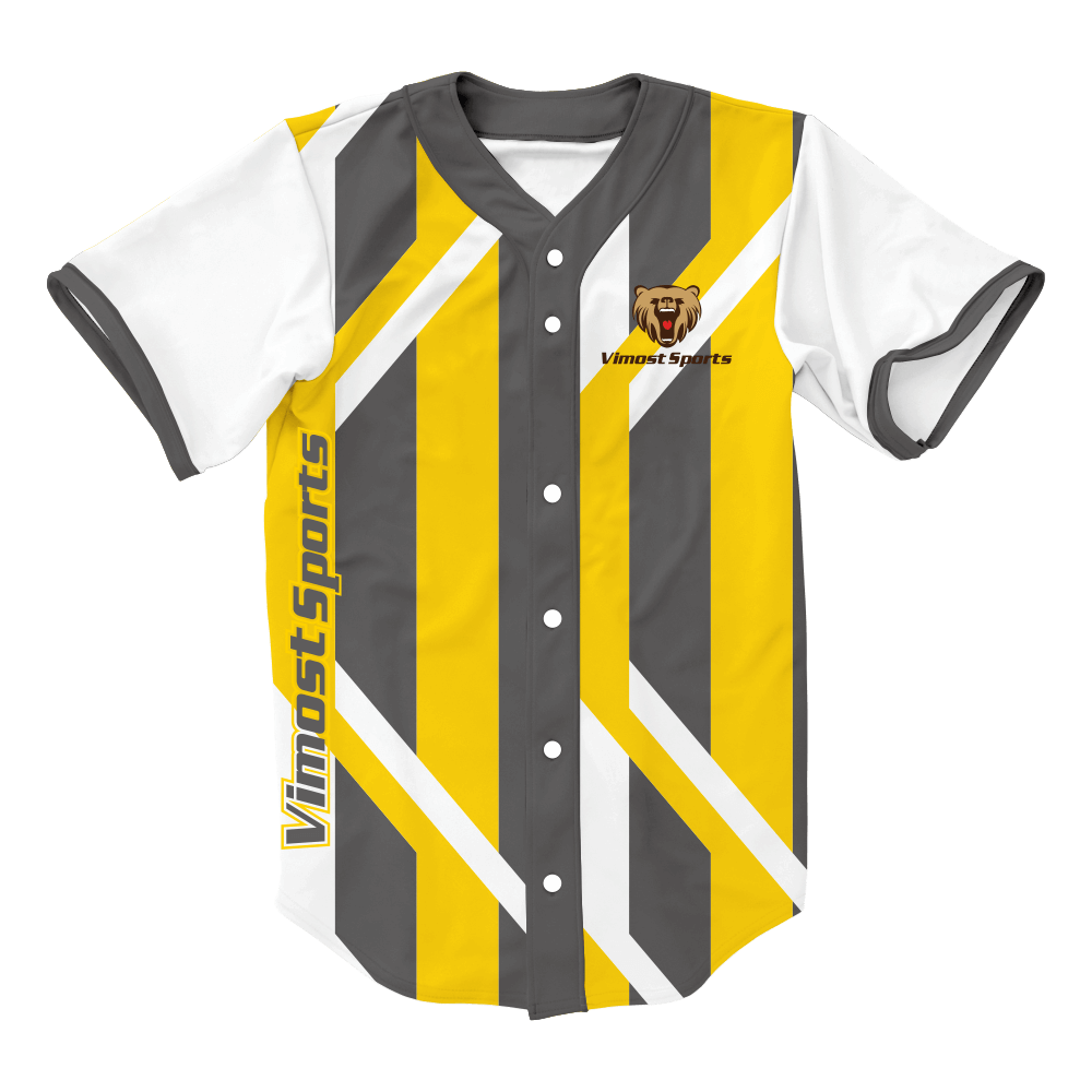 Good Quality 100% Polyester Custom Sublimated Baseball Jerseys with Full Buttons