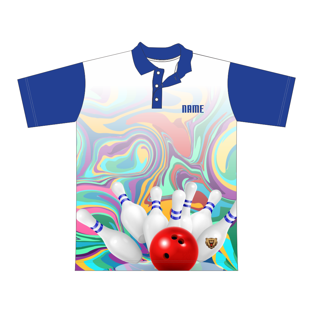 Design Man's Bowling Club Shirts With Stand Collar