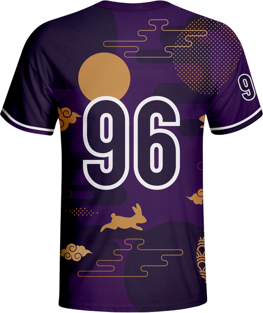 New Polyester Custom T-shirt Dyed with Moon And Rabbit Graphics