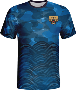 2022 Good Quality Custom Sublimated Blue T-shirt with Round Neck