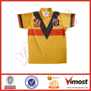 Custom Unique Designs Rugby Wear / Yellow Black Rugby Shirts