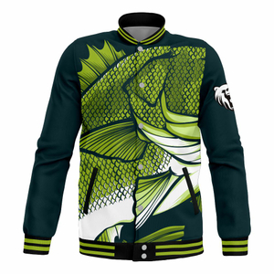 Custom Green Leaves Baseball Jacket Plus Size Men's Jacket