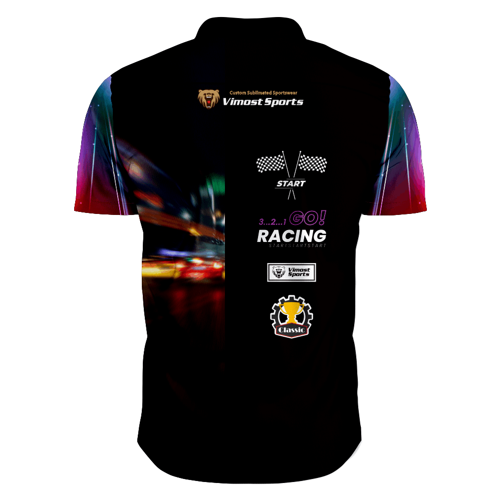 Custom Full Sublimated Polyester Racing Shirts with Premium Woven Fabric