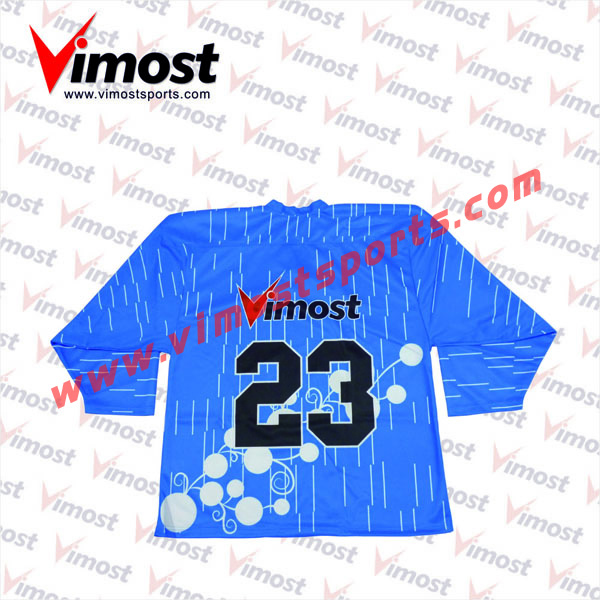 Custom Breathable Polyester Ice Hockey Jerseys with Blue Color