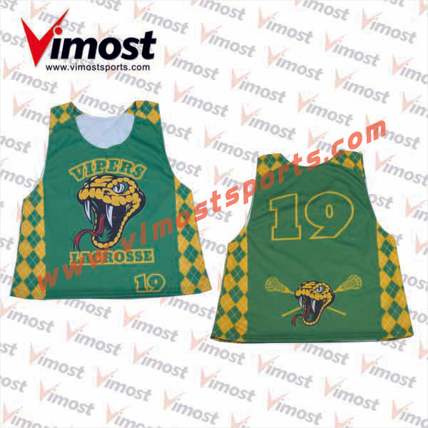 2023 Vimost Fashion Custom Sublimation Lacrosse Reversible Pinnies