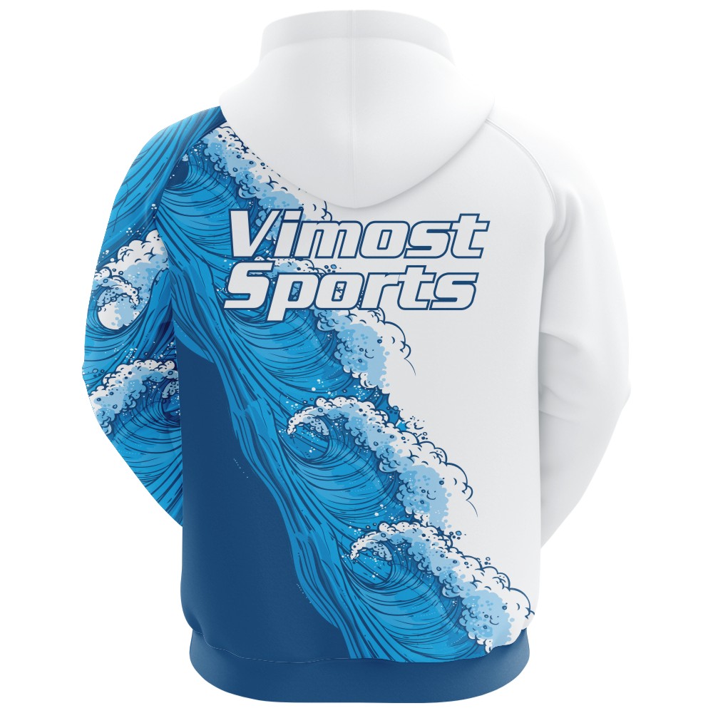 Good Quality Custom Sublimated Hoodie of Blue And White Colors
