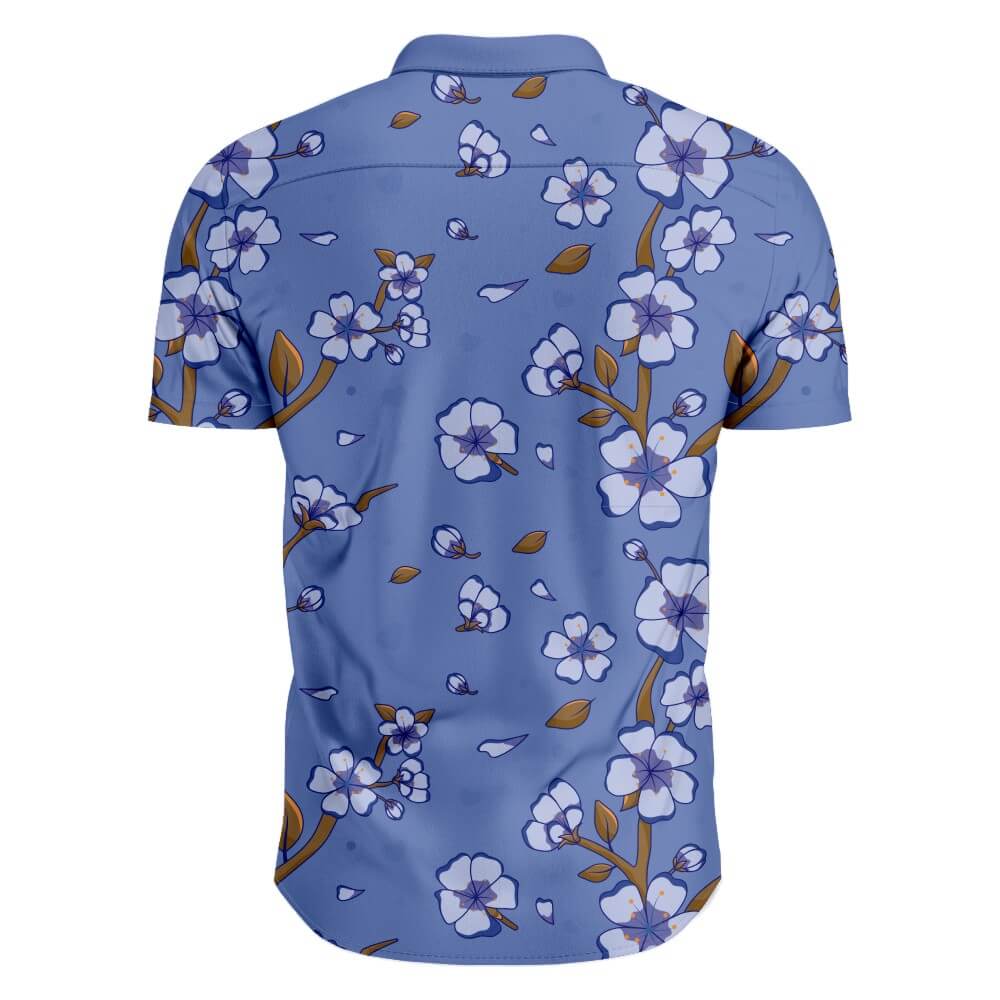 Navy or Brown Base All Flowers Shirts with Full Buttons
