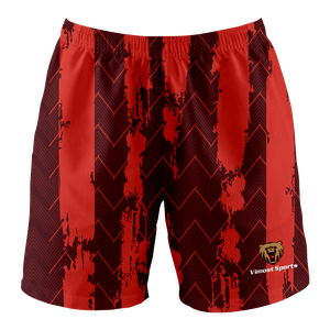 red Basketball Shorts Sports Casual Breathable Quick Drying Fitness Mesh Shorts for Men