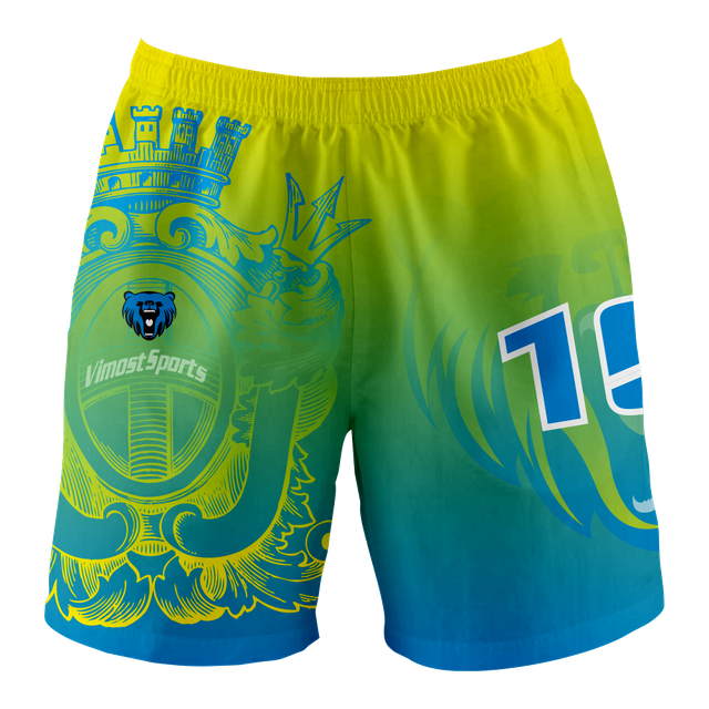  Sublimated Yellow White Basketball Shorts in size 2XL /custom Basketball Wear in size 2XL