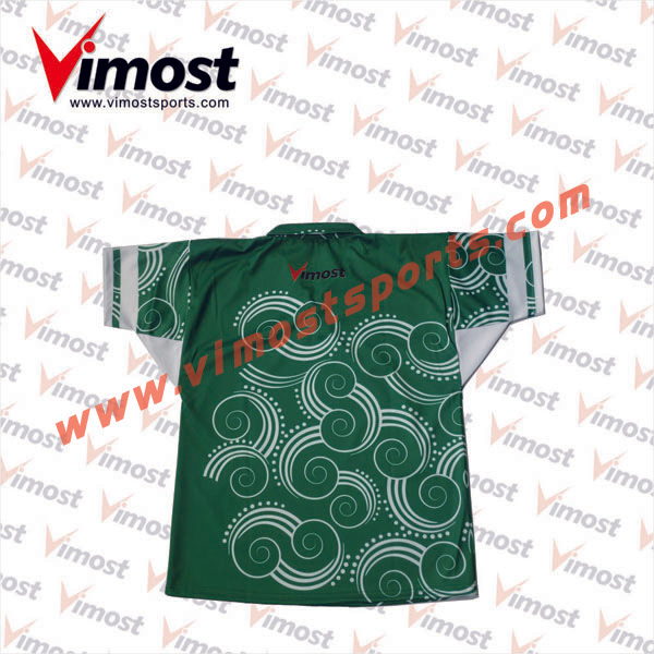 Custom Sublimated Double Knit Woven Rugby Jersey with High Quality