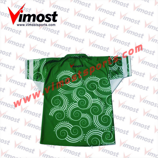 Custom Sublimated Double Knit Woven Rugby Jersey with High Quality