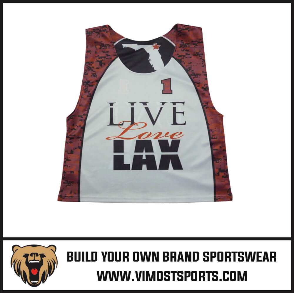 2023 Vimost Fashion Custom Sublimation Lacrosse Reversible Pinnies