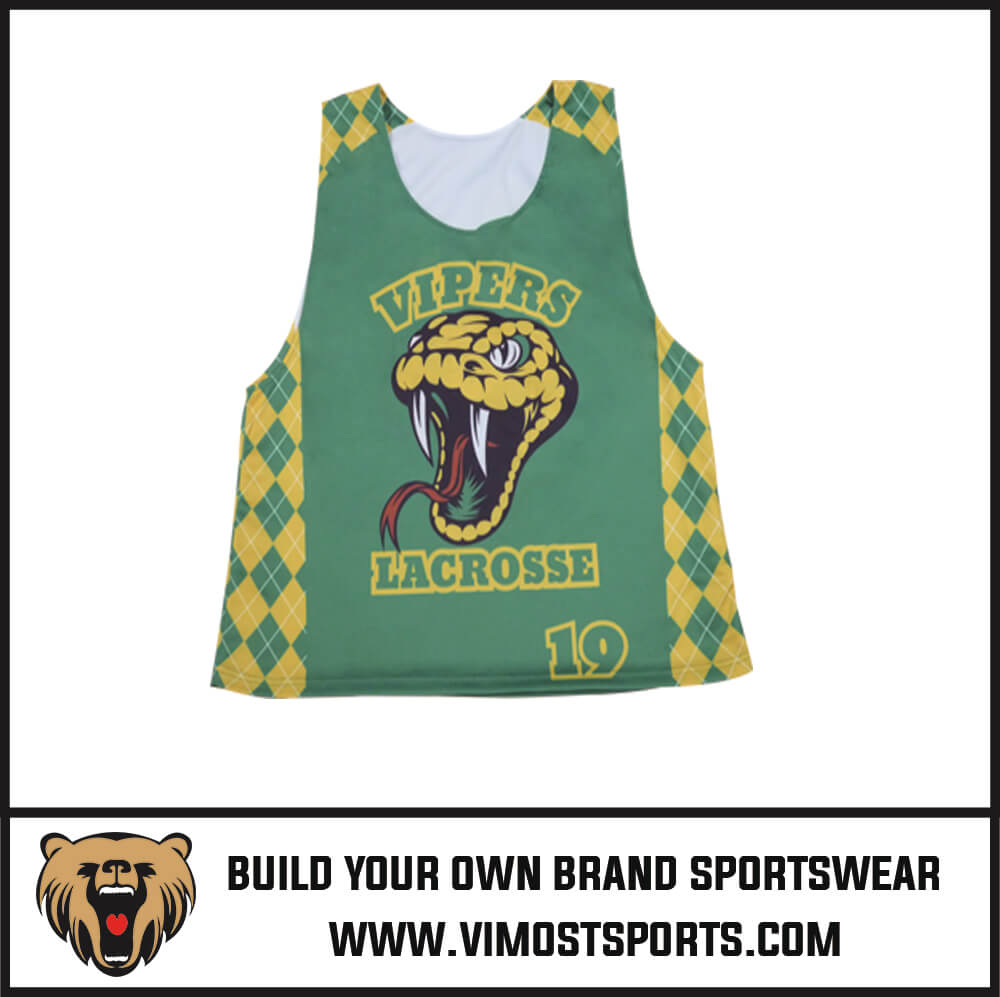 2023 Vimost Fashion Custom Sublimation Lacrosse Reversible Pinnies