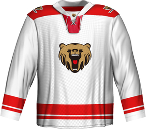 100% Polyester Custom Sublimated Red And White Ice Hockey Jerseys of Good Quality