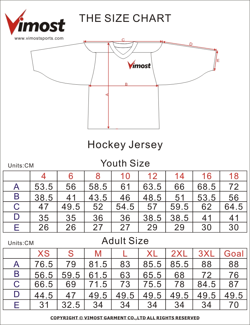 Size Hockey Jersey
