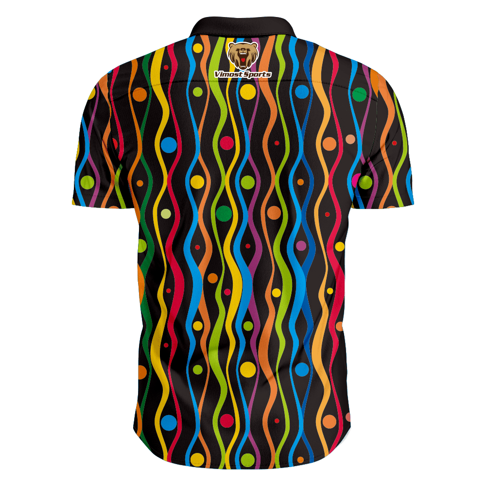 Tiled Pattern All Buttons up Polo Shirts by 100% Polyester Material