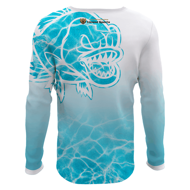 Round Neck Custom Sublimated Fishing Shirts for Wholesale