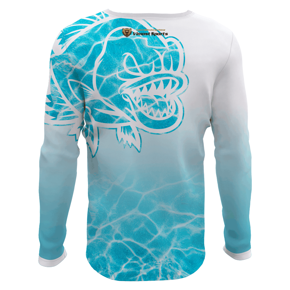 Round Neck Custom Sublimated Fishing Shirts for Wholesale
