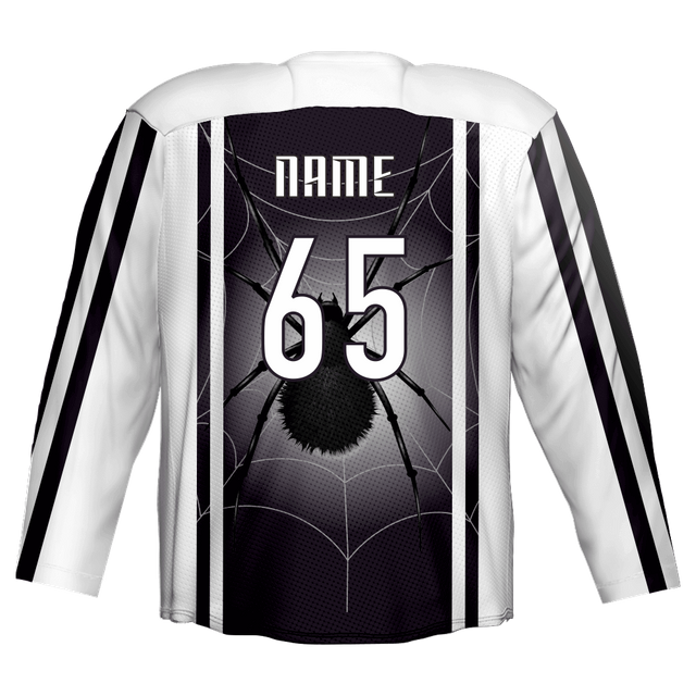 100% Polyester Custom Ice Hockey Jerseys Made with Classic White And Black Colors