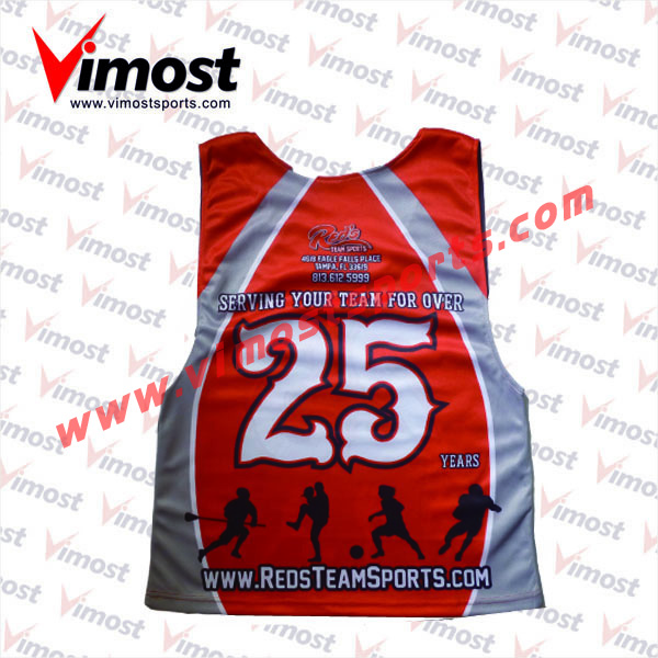 2023 Vimost Fashion Custom Sublimation Lacrosse Reversible Pinnies