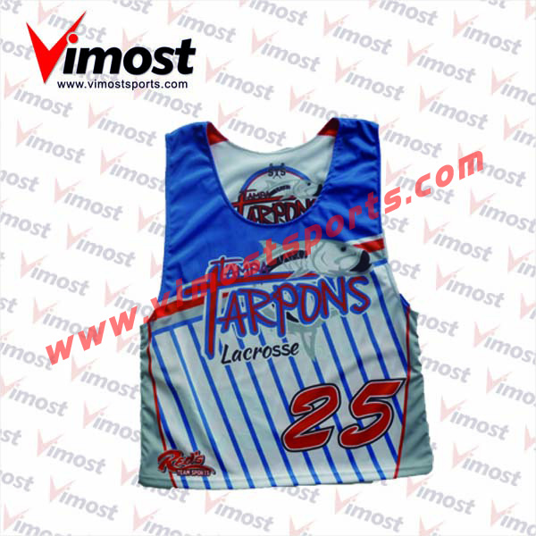 2023 Vimost Fashion Custom Sublimation Lacrosse Reversible Pinnies